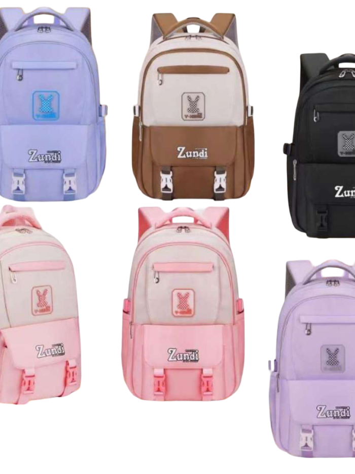 cartable noir marron et rosé violet bleu