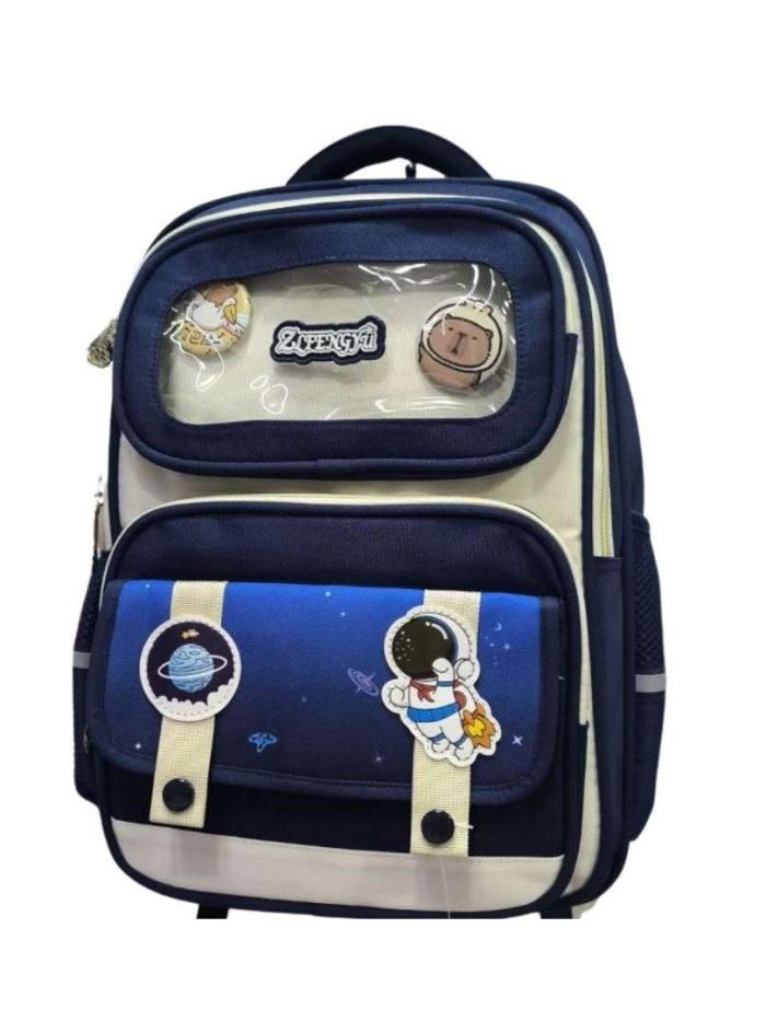 cartable bleu et blanc